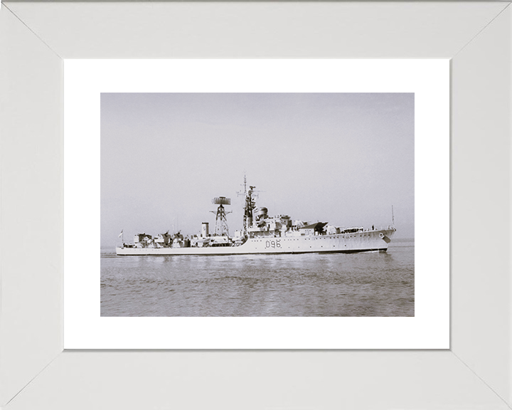 HMS Crossbow (G96) Royal Navy Weapon Class Destroyer Starboard Bow View Photo Print Wall Art Decor Posters, Prints, & Visual Artwork Hampshire Prints 10 x 8 White Frame Yes