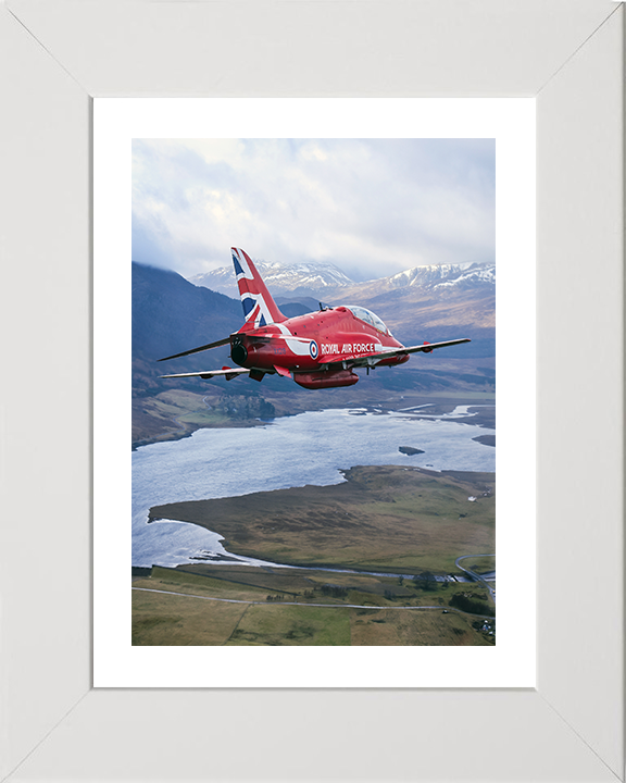RAF Red Arrows Hawk Jet over Lossiemouth 2024 Photo Print - Royal Air Force Aircraft Posters, Prints, & Visual Artwork Hampshire Prints 10 x 8 White Frame Yes
