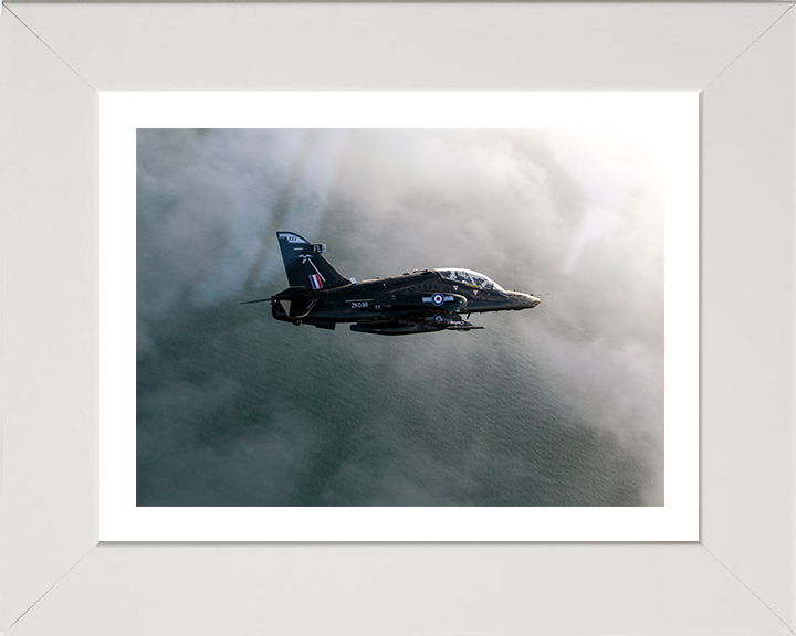 RAF Hawk T2 Jet in flight Photo Print - Royal Air Force Aircraft Hampshire Prints 10 x 8 White Frame Yes