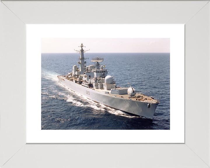 HMS Bristol (D23) Royal Navy Type 82 Destroyer High Starboard Bow View Photo Print Wall Art Decor Posters, Prints, & Visual Artwork Hampshire Prints 10 x 8 White Frame Yes