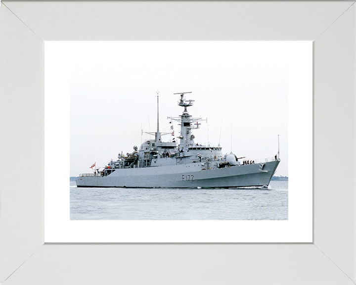 HMS Ambuscade (F172) Royal Navy Type 21 Frigate Entering Harbour Photo Print Wall Art Decor Posters, Prints, & Visual Artwork Hampshire Prints 10 x 8 White Frame Yes