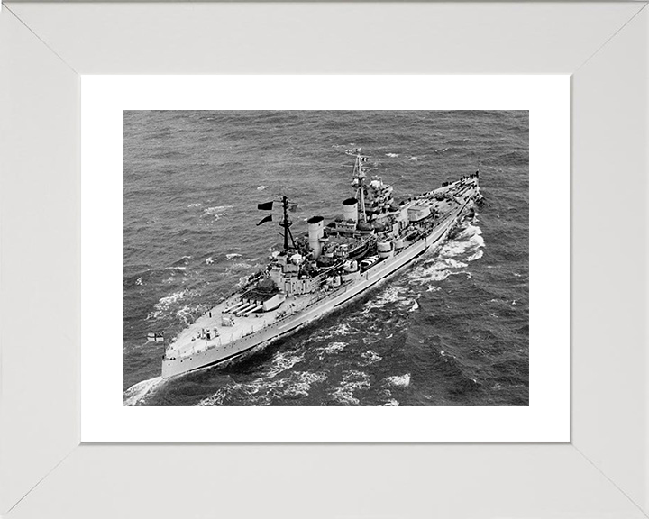 HMS Anson (79) Photo Print - at Sea 1949 - Royal Navy King George V Class Battleship Posters, Prints, & Visual Artwork Hampshire Prints 10 x 8 White Frame Yes