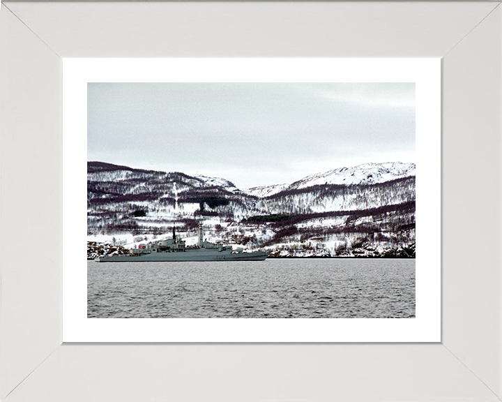 HMS Ambuscade (F172) Photo Print - Norwegian Sea 1992 - Royal Navy Type 21 Frigate Hampshire Prints 10 x 8 White Frame Yes
