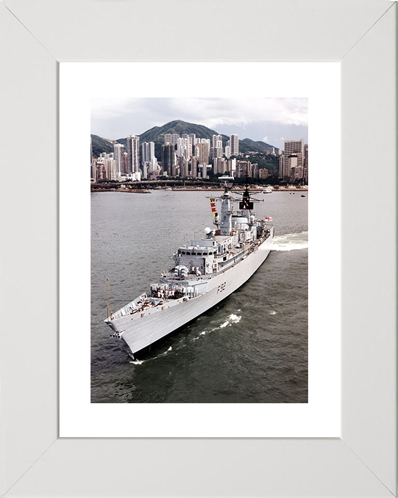 HMS Boxer (F92) Royal Navy Type 22 Frigate Leaving Port Photo Print Wall Art Decor Posters, Prints, & Visual Artwork Hampshire Prints 10 x 8 White Frame Yes