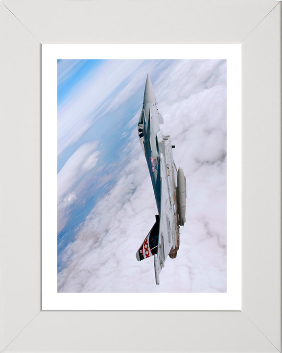 RAF Typhoon vertical climb Photo Print - Royal Air Force Aircraft Hampshire Prints 10 x 8 White Frame Yes