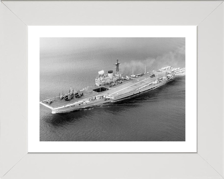 HMS Victorious (R38) Photo Print - At Sea 1959 - Royal Navy Illustrious Class Aircraft Carrier Hampshire Prints 10 x 8 White Frame Yes