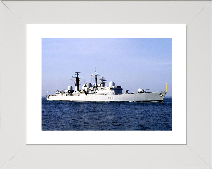 HMS Birmingham (D86) Royal Navy Type 42 Destroyer Starboard View Photo Print Wall Art Decor Posters, Prints, & Visual Artwork Hampshire Prints 10 x 8 White Frame Yes