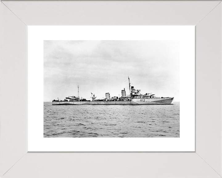 HMS Achates (H12) Royal Navy A Class destroyer Destroyer Photo Print Starboard View Warship Wall Art Posters, Prints, & Visual Artwork Hampshire Prints 10 x 8 White Frame Yes