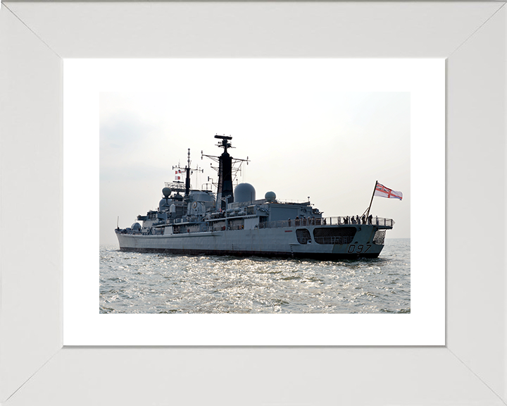 HMS Edinburgh (D97) Royal Navy Type 42 Destroyer Underway Photo Print Wall Art Decor Posters, Prints, & Visual Artwork Hampshire Prints 10 x 8 White Frame Yes