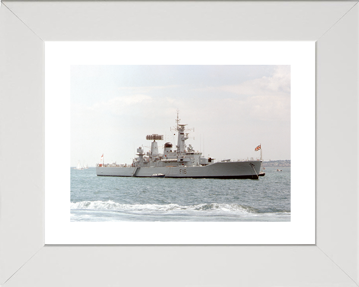 HMS Diomede (F16) Royal Navy Leander Class Frigate At Anchor Photo Print Wall Art Decor Posters, Prints, & Visual Artwork Hampshire Prints 10 x 8 White Frame Yes