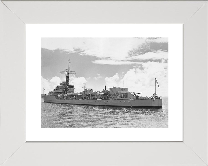 HMS Cheviot (R90) (D90) Royal Navy C Class Destroyer Port Side View Photo Print Wall Art Decor Posters, Prints, & Visual Artwork Hampshire Prints 10 x 8 White Frame Yes