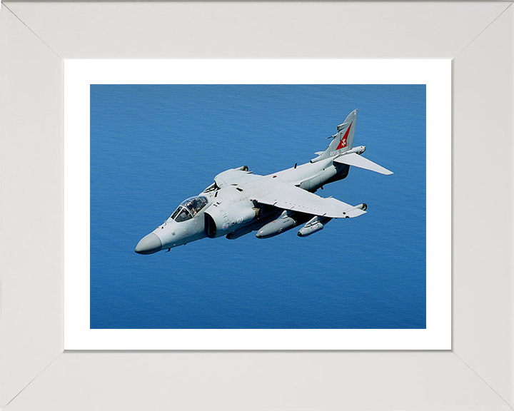 Harrier FA2 Jet in Flight 2001 Photo Print - Royal Navy Aircraft Posters, Prints, & Visual Artwork Hampshire Prints 10 x 8 White Frame Yes