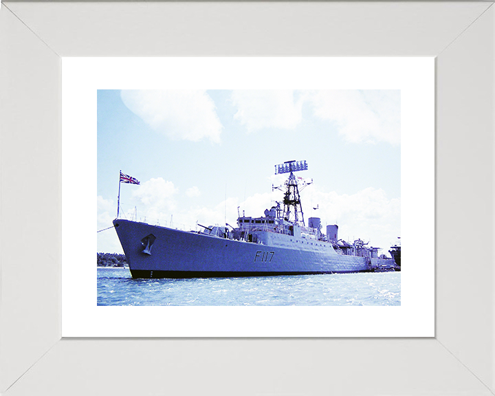 HMS Ashanti (F117) Royal Navy Tribal Class Frigate At A Buoy Photo Print Wall Art Decor Posters, Prints, & Visual Artwork Hampshire Prints 10 x 8 White Frame Yes