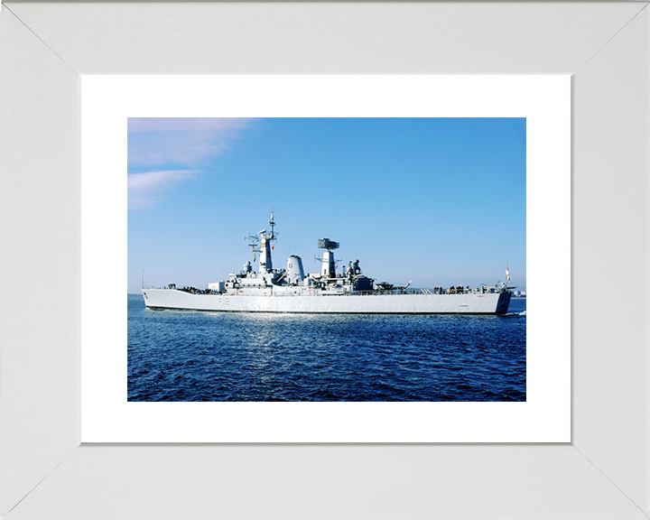 HMS Achilles (F12) Royal Navy Leander Class Frigate Photo Print Warship Wall Art Decor Posters, Prints, & Visual Artwork Hampshire Prints 10 x 8 White Frame Yes