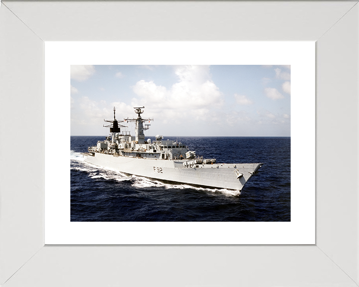 HMS Boxer (F92) Royal Navy Type 22 Frigate Starboard Bow View Photo Print Wall Art Decor Posters, Prints, & Visual Artwork Hampshire Prints 10 x 8 White Frame Yes