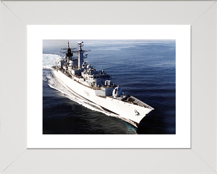 HMS Cumberland (F85) Royal Navy Type 22 Frigate High Starboard Bow View Photo Print Wall Art Decor Posters, Prints, & Visual Artwork Hampshire Prints 10 x 8 White Frame Yes