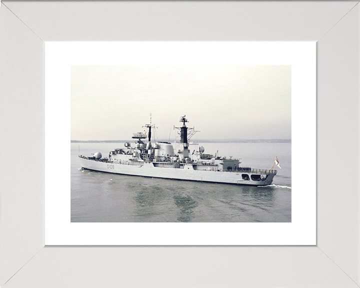 HMS Cardiff (D108) Royal Navy Type 42 Destroyer Southsea Photo Print Wall Art Decor Posters, Prints, & Visual Artwork Hampshire Prints 10 x 8 White Frame Yes