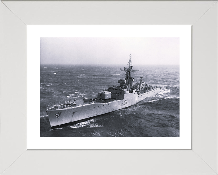 HMS Whitby (F36) Photo Print - At Sea 1966 - Royal Navy Whitby Class Frigate Posters, Prints, & Visual Artwork Hampshire Prints 10 x 8 White Frame Yes