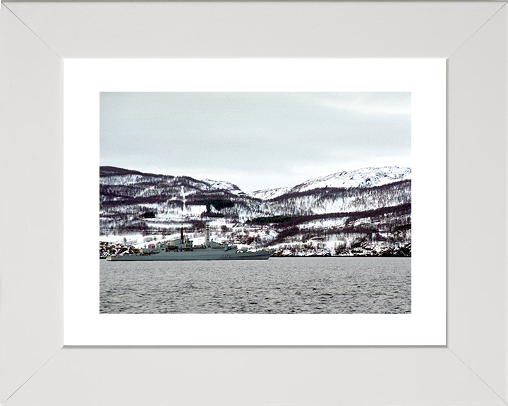 HMS Ambuscade (F172) Royal Navy Type 21 Frigate Norwegian Sea 1992 Photo Print Wall Art Decor Posters, Prints, & Visual Artwork Hampshire Prints 10 x 8 White Frame Yes