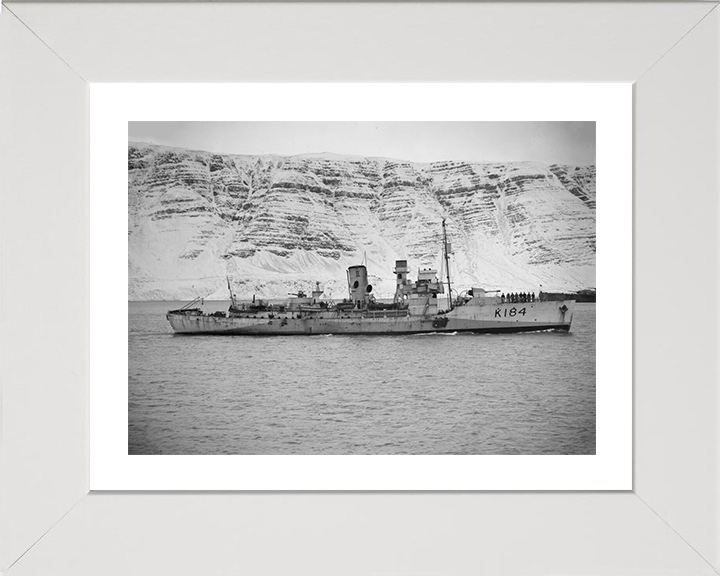 HMS Abelia (K184) Photo Print - Iceland 1942 - Royal Navy Flower Class Corvette Hampshire Prints 10 x 8 White Frame Yes