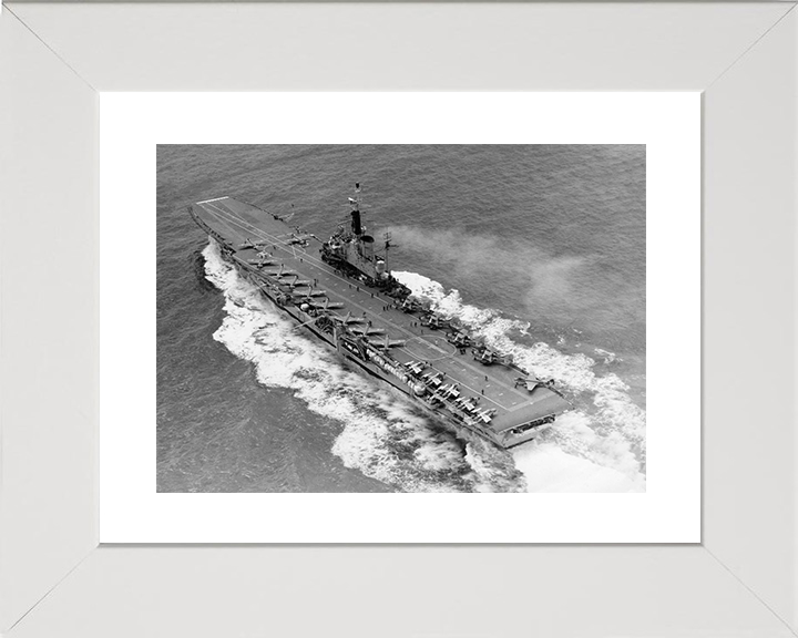 HMS Centaur (R06) Royal Navy Centaur Class Carrier From Above Photo Print Wall Art Decor Posters, Prints, & Visual Artwork Hampshire Prints 10 x 8 White Frame Yes