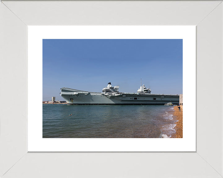 HMS Queen Elizabeth R08 Royal Navy Queen Elizabeth Class Aircraft Carrier Photo Print or Framed Print - Hampshire Prints