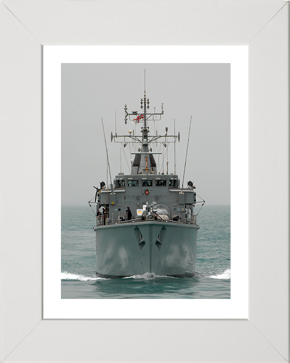 HMS Atherstone (M38) Photo Print - At Sea 2009 - Royal Navy Hunt Class Mine Warfare Vessel Hampshire Prints 10 x 8 White Frame Yes