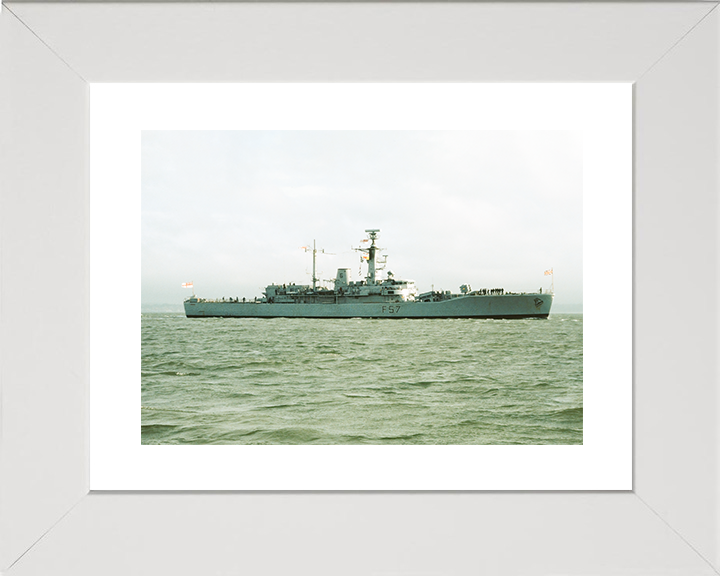 HMS Andromeda (F57) Royal Navy Leander Class Frigate Starboard Beam View Photo Print Wall Art Decor Posters, Prints, & Visual Artwork Hampshire Prints 10 x 8 White Frame Yes