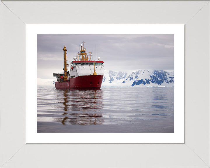 HMS Protector (A173) Photo Print - Starboard Bow - Royal Navy Ice Patrol Vessel Hampshire Prints 10 x 8 White Frame Yes