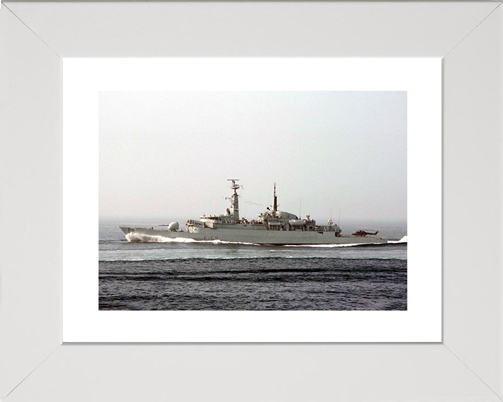 HMS Amazon (F169) Royal Navy Type 21 Frigate At Speed Photo Print Wall Art Decor Posters, Prints, & Visual Artwork Hampshire Prints 10 x 8 White Frame Yes