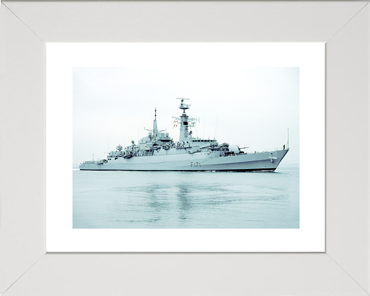 HMS Active (F171) Royal Navy Type 21 Frigate Photo Print Warship Wall Art Decor Posters, Prints, & Visual Artwork Hampshire Prints 10 x 8 White Frame Yes