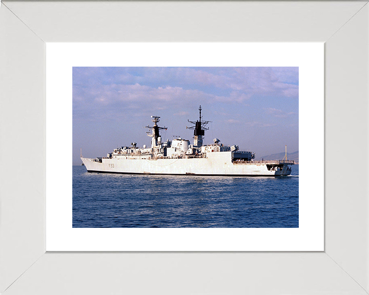 HMS Beaver (F93) Royal Navy Type 22 Frigate Port Quarter View Photo Print Wall Art Decor Posters, Prints, & Visual Artwork Hampshire Prints 10 x 8 White Frame Yes