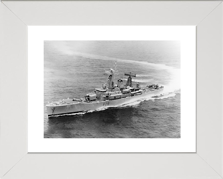 HMS Cleopatra (F28) Royal Navy Leander Class Frigate Hard Turn Photo Print Wall Art Decor Posters, Prints, & Visual Artwork Hampshire Prints 10 x 8 White Frame Yes