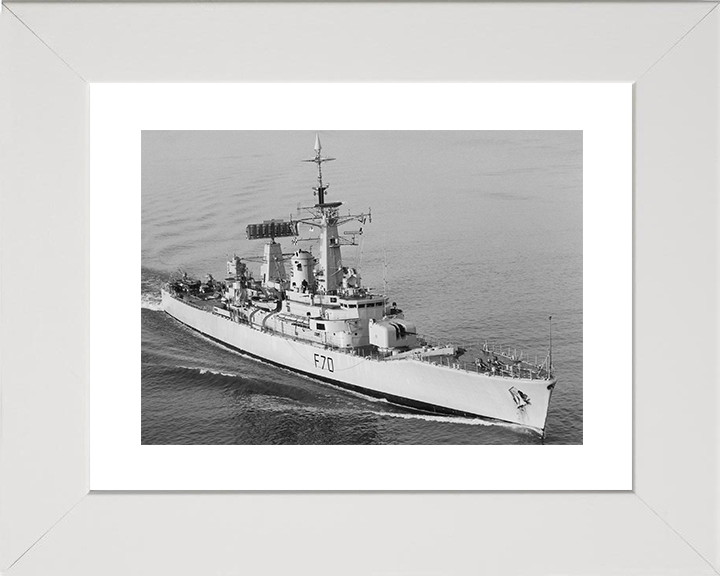 HMS Apollo (F70) Royal Navy Leander Class Frigate High Starboard Bow View Photo Print Wall Art Decor Posters, Prints, & Visual Artwork Hampshire Prints 10 x 8 White Frame Yes