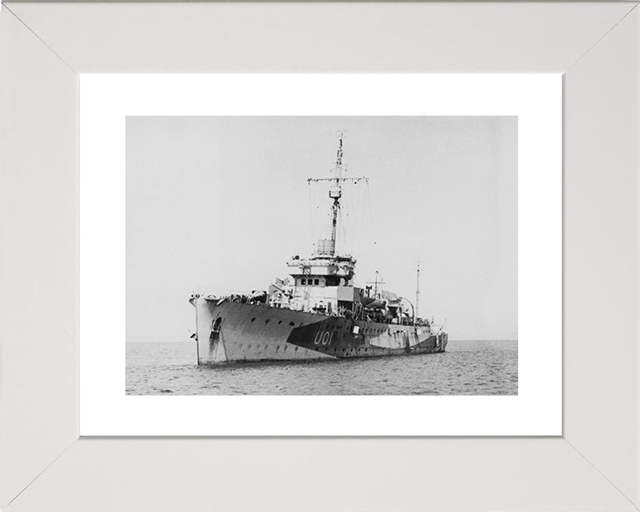 HMS Bridgewater (U01) Royal Navy Bridgewater Class Sloop at Sea 1942 Photo Print Wall Art Decor Posters, Prints, & Visual Artwork Hampshire Prints 10 x 8 White Frame Yes