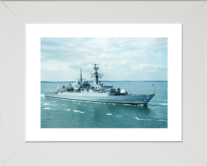 HMS Active (F171) Royal Navy Type 21 Frigate Photo Print Warship Wall Art Poster Posters, Prints, & Visual Artwork Hampshire Prints 10 x 8 White Frame Yes
