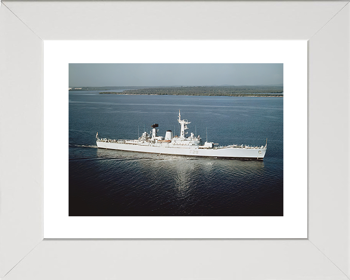 HMS Cleopatra (F28) Royal Navy Leander Class Frigate High Starboard Beam View Photo Print Wall Art Decor Posters, Prints, & Visual Artwork Hampshire Prints 10 x 8 White Frame Yes