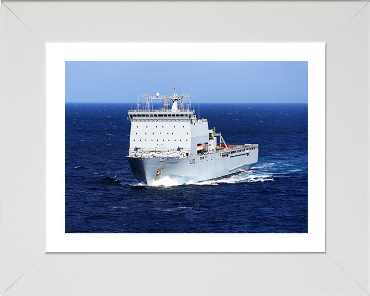 RFA Mounts Bay (L3008) Photo Print - Starboard Bow View at Sea - Royal Fleet Auxiliary Bay Class Ship Hampshire Prints 10 x 8 White Frame Yes