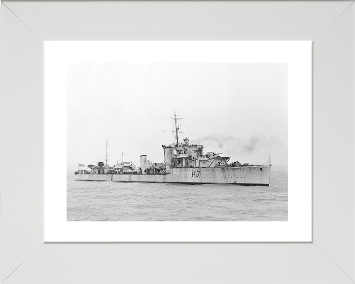 HMS Escapade (H17) - At Sea 1944 - Royal Navy E Class Destroyer Photo Print Wall Art Naval Decor UK Posters, Prints, & Visual Artwork Hampshire Prints 10 x 8 White Frame Yes