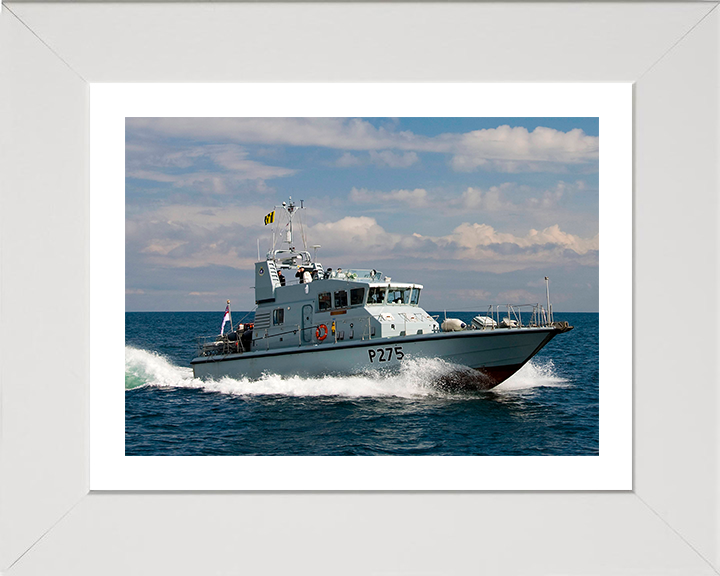 HMS Raider (P275) Photo Print - At Sea 2009 - Royal Navy Archer Class P2000 Patrol Vessel Hampshire Prints 10 x 8 White Frame Yes