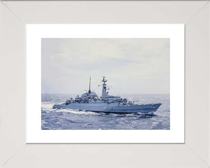 HMS Alacrity (F174) Royal Navy Type 21 Frigate Starboard View At Sea Photo Print Wall Art Naval Decor Posters, Prints, & Visual Artwork Hampshire Prints 10 x 8 White Frame Yes