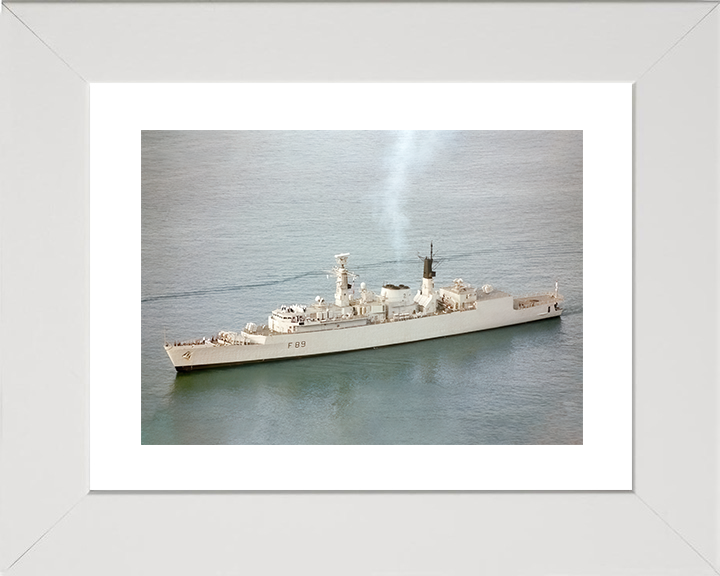 HMS Battleaxe (F89) Royal Navy Type 22 Frigate High Port side View Photo Print Wall Art Decor Posters, Prints, & Visual Artwork Hampshire Prints 10 x 8 White Frame Yes