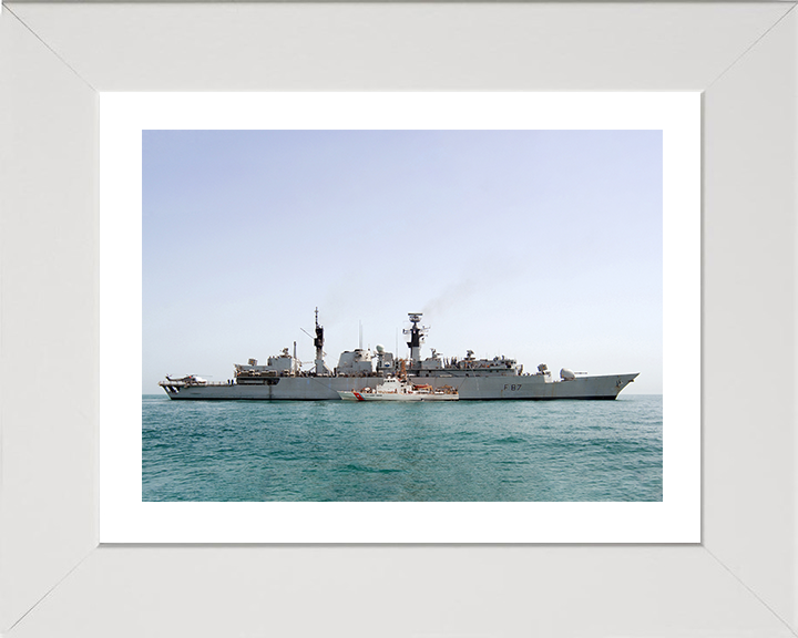 HMS Chatham (F87) Photo Print - With USS Monomoy 2008 - Royal Navy Type 22 Frigate Posters, Prints, & Visual Artwork Hampshire Prints 10 x 8 White Frame Yes