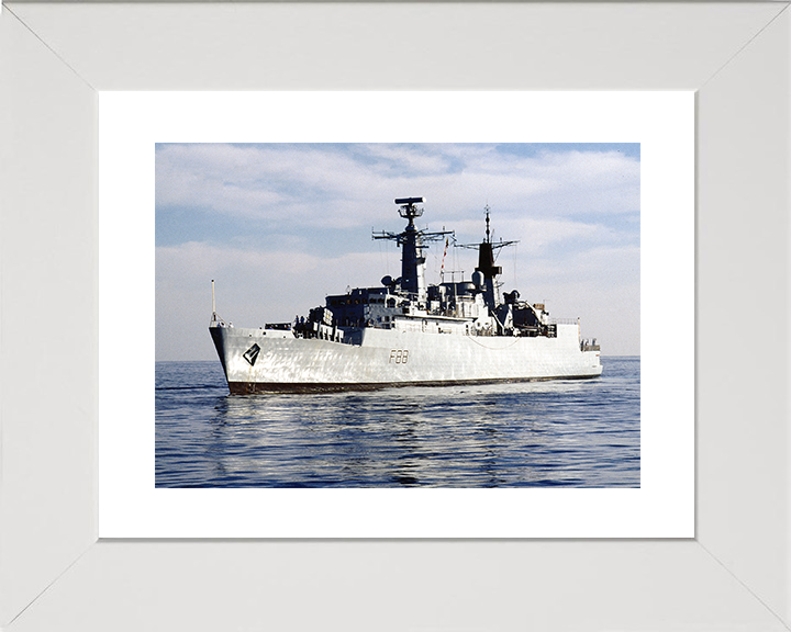 HMS Broadsword (F88) Royal Navy Type 22 Frigate Calm Sea Port Side View Photo Print Wall Art Decor Posters, Prints, & Visual Artwork Hampshire Prints 10 x 8 White Frame Yes