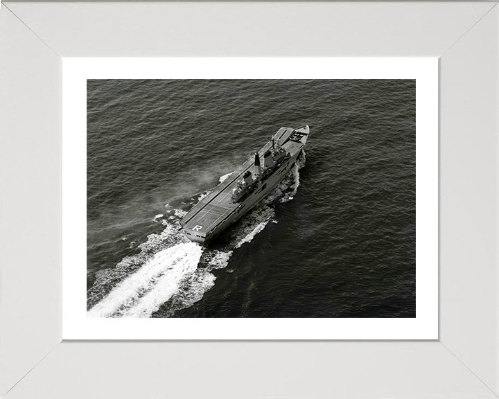 HMS Ark Royal (R07) Photo Print - Sea Trials 1985 - Royal Navy Invincible Class Aircraft Carrier Hampshire Prints 10 x 8 White Frame Yes