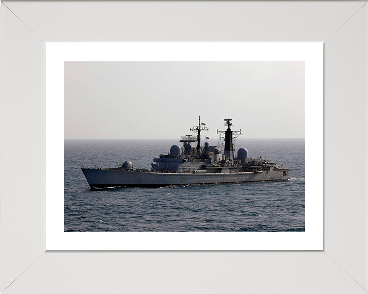 HMS Manchester (D95) Photo Print - Persian Gulf 2008 - Royal Navy Type 42 Destroyer Hampshire Prints 10 x 8 White Frame Yes