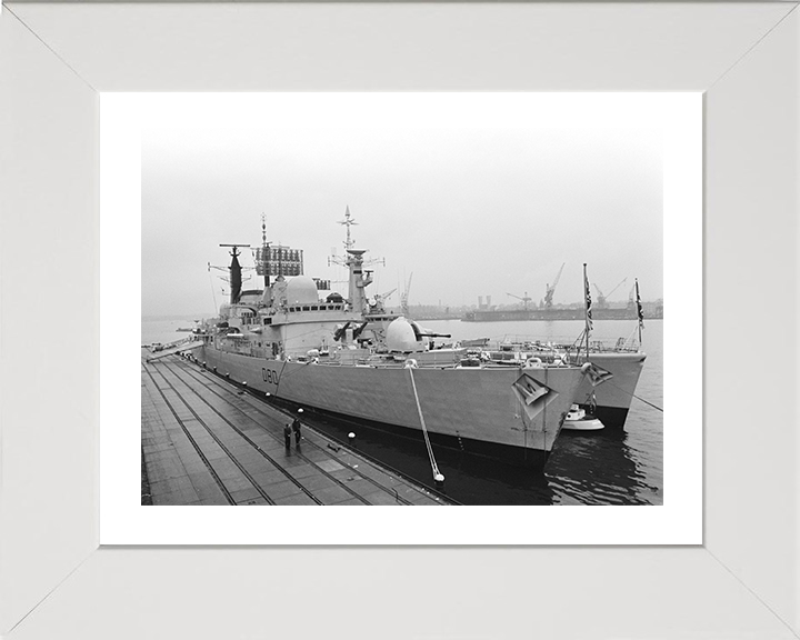 HMS Sheffield (D80) Photo Print - Amsterdam 1975 - Royal Navy Type 42 Destroyer Hampshire Prints 10 x 8 White Frame Yes