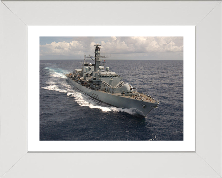 HMS Richmond (F239) Photo Print - At Sea 2004 - Royal Navy Type 23 Frigate Hampshire Prints 10 x 8 White Frame Yes