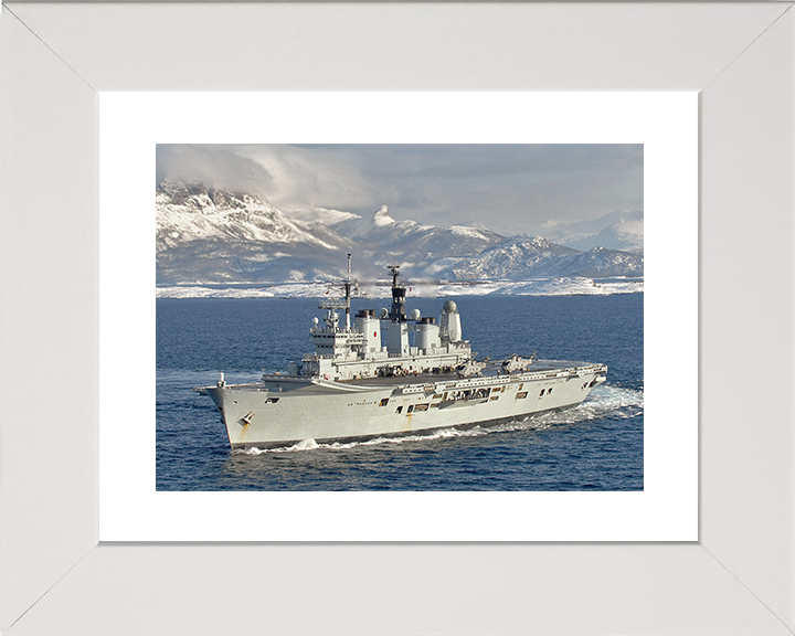 HMS Ark Royal (R07) Royal Navy Invincible Class Aircraft Carrier Norway 2008 Photo Print Wall Art Decor Posters, Prints, & Visual Artwork Hampshire Prints 10 x 8 White Frame Yes