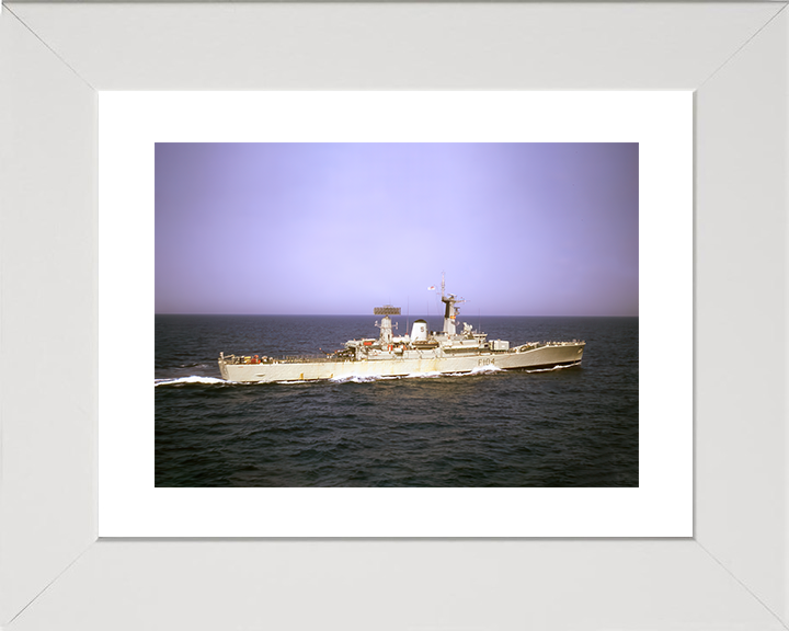 HMS Dido (F104) Royal Navy Leander Class Frigate Underway Starboard Beam View Photo Print Wall Art Decor Posters, Prints, & Visual Artwork Hampshire Prints 10 x 8 White Frame Yes